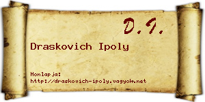 Draskovich Ipoly névjegykártya